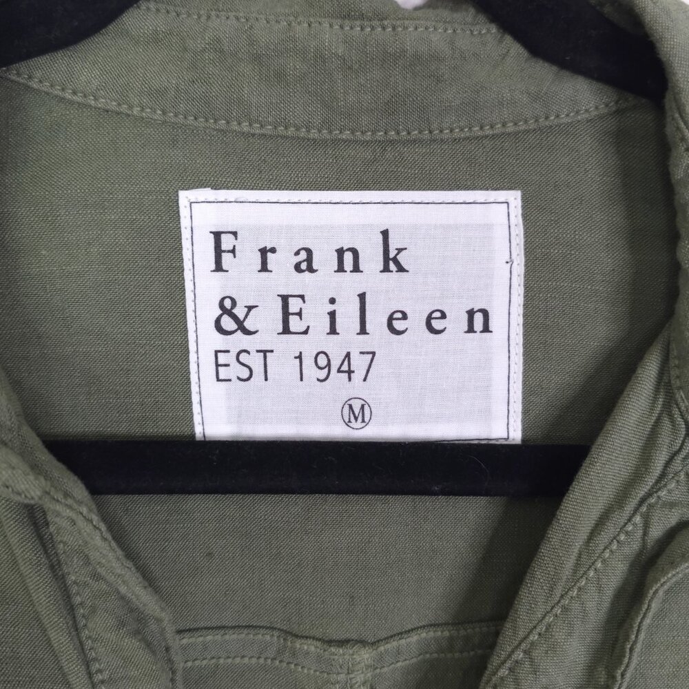Frank & Eileen Northern Ireland Jumpsuit Army Green Italian‎ Linen Size M - Picture 4 of 11